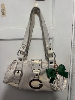 Shoulder Bag Cream Silver Studded