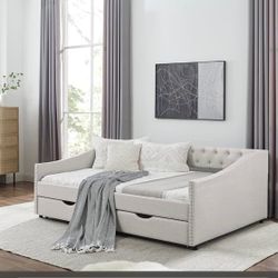Full Size Daybed With Two Storage Drawers/ Cama Full Con Dos Gavetas Y Colchon