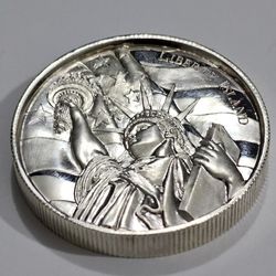 Liberty Island U.S. Landmarks Elemetal (BU) 2oz .999 Fine Silver C Coin