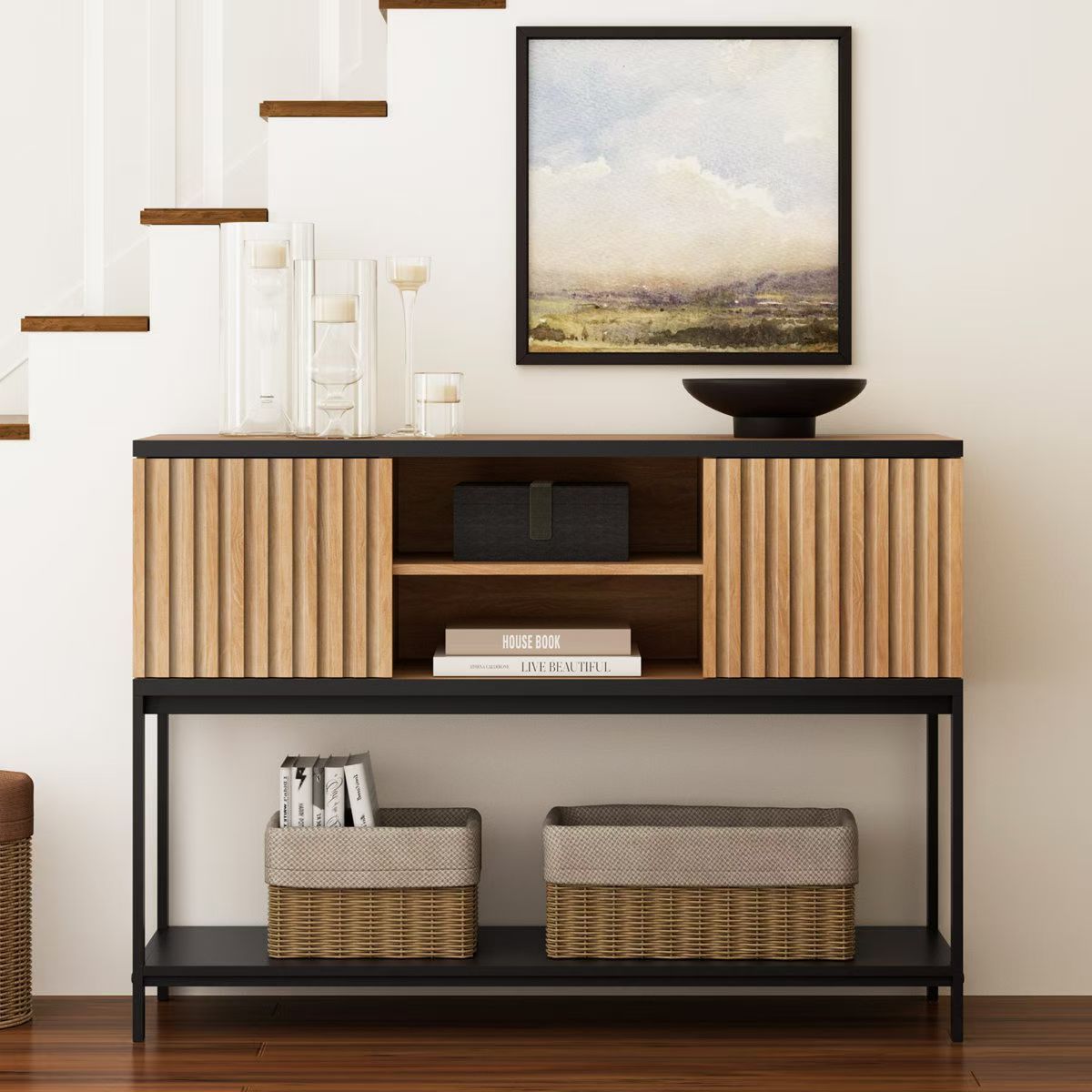 Console Table with Storage，$80