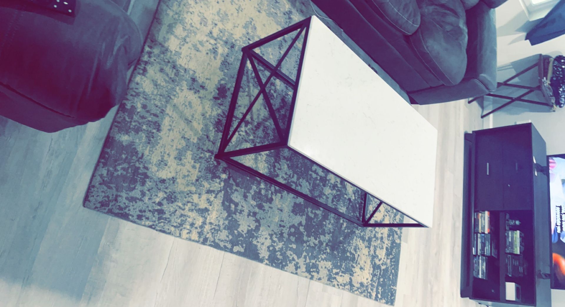 Coffee table and rug