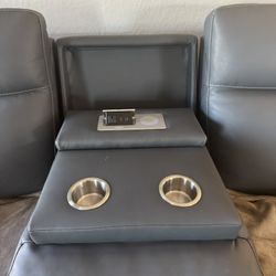 Steel Flex Leather Power Zero Gravity Reclining Sofa