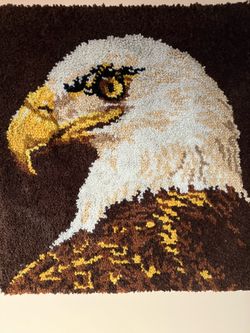 AMERICAN bald eagle vintage needle point embroidery