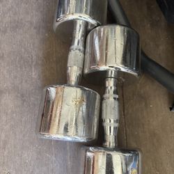 Pair Of 35lb Weights Also Pair Of 25 Lbs Included 