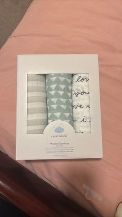 Cloud Island Muslin Baby Blankets 3-Pack