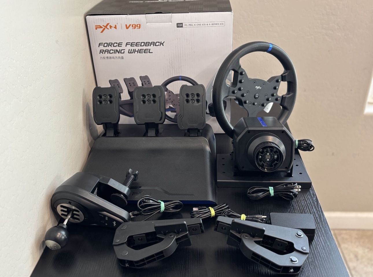 PXN V99 Force Feedback F1 Steering Wheel Xbox Series X/S, PC, PS4 with Peddles