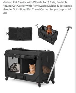 Double Pet Carrier on Wheels