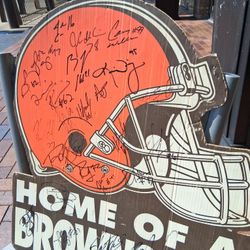 Cleveland browns home of a browns fan autographed