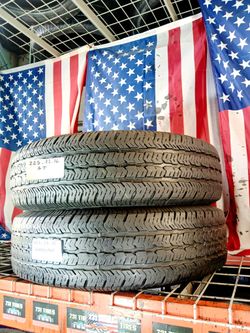 🇺🇸 2 GREAT USED TIRES P225/75R17 GOODYEAR WRANGLER SRA USED TIRES 225 75 16