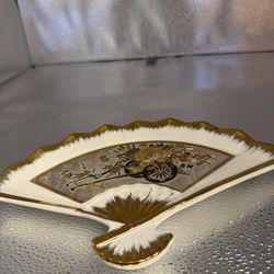 Ceramic Fan Trinket Dish 