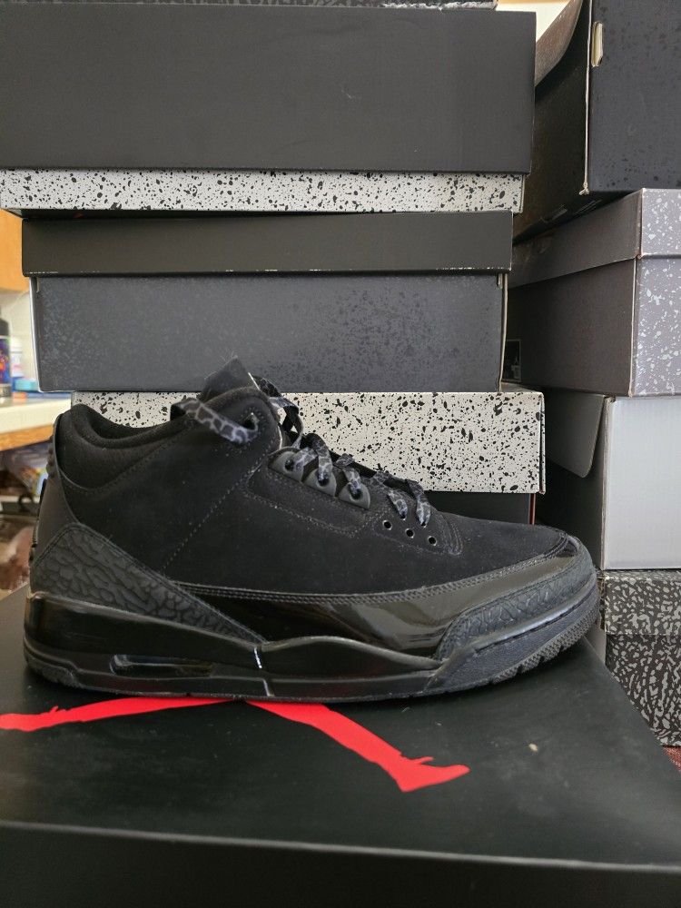 Air Jordan 3 Black Cats Sz 13