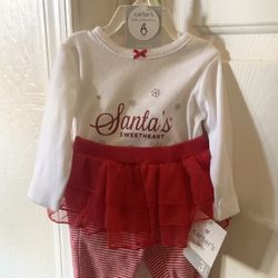 New Little Girl’s Carter’s Christmas Outfit Size 3 mos