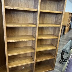 (Only One available) Double-Sided Bookshelf with Adjustable Shelves