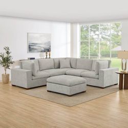 New open-box Thomasville Lowell 6-Piece Modular Sectional in Light Gray - Delivery Available