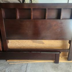 Dark Espresso Wood Queen Bed Frame
