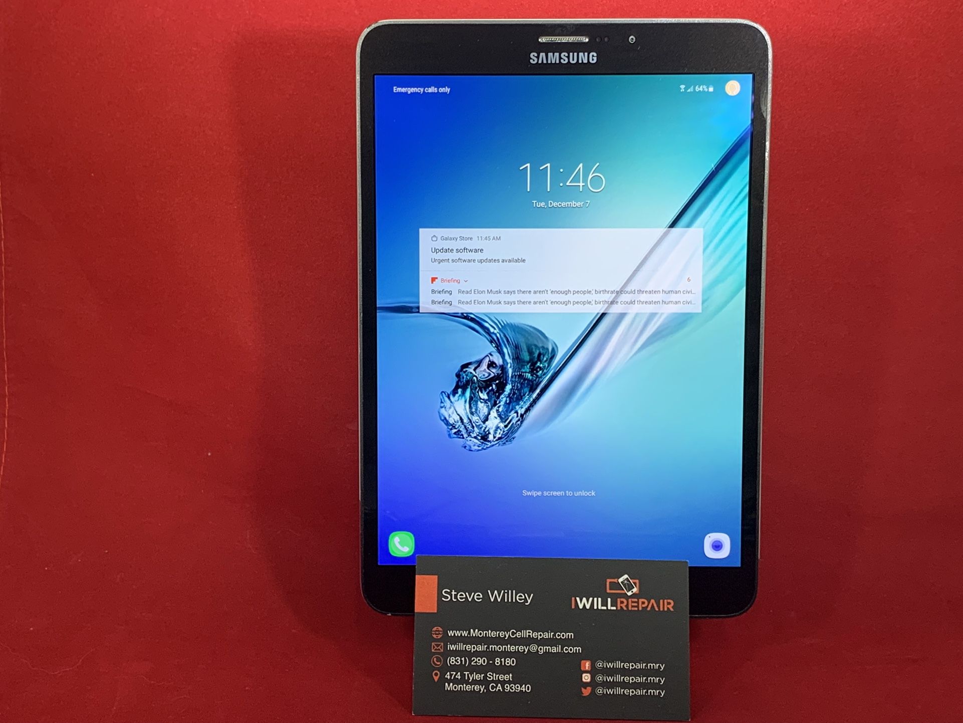 Samsung S2 Tablet 8” 32GB Unlocked $150