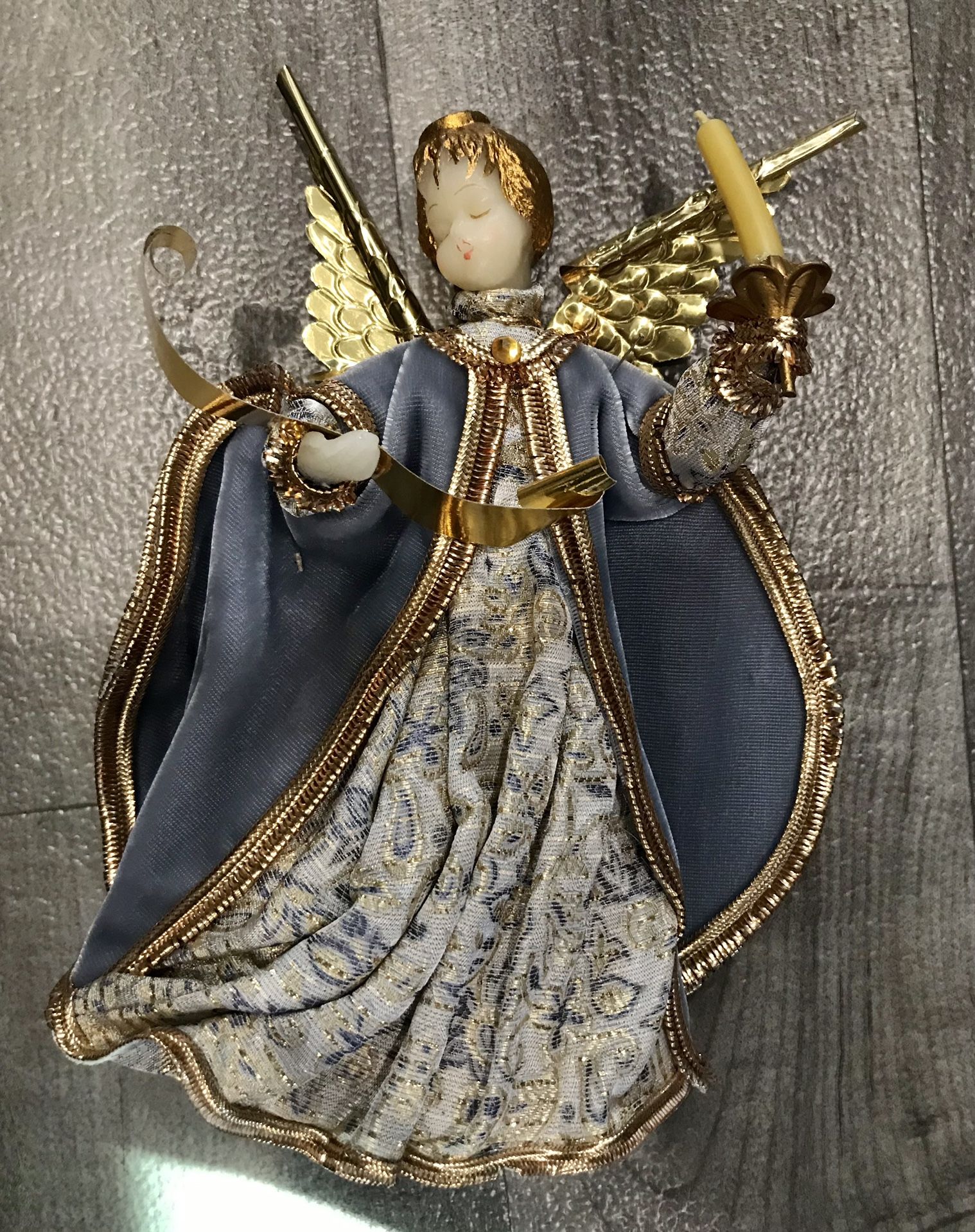 Vintage Koestel German Wax Angel Christmas Tree Topper
