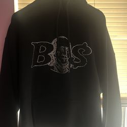 Blue Strips Rhinestone Hoodie