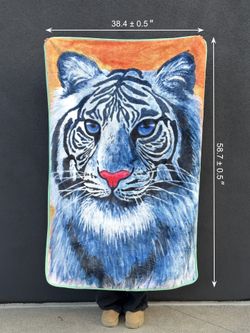 Guardian Tiger Blanket | The Apex Protector - Original Hand-Drawn "Guardian Tiger" Blanket - Phantasm Wilds Collection - Power, Majesty & Home Prot