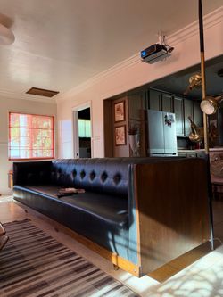 1960 Mid-Century Modern Black Tufted Sofa