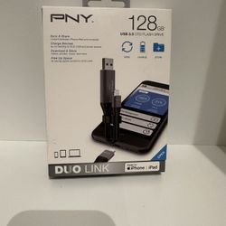 PNY 128GB Duo Link USB 3.0 OTG Flash Drive PFDI128LA02GCRB, Factory Sealed NEW 