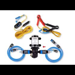 CAMPLUX 12V 1.6 GPM Water Pressure Diaphragm Pump Kit 65 PSI for Caravan/Boat/RV