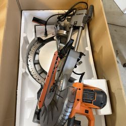 RIDGID 15 Amp Corded 12 in. Dual Bevel Sliding Miter Saw with 70 Deg. Miter Capacity and LED Cut Line Indicator