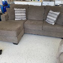 New Pewter Sectional Movable Chaise 