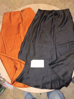 Two Maxi Skirts Black and Orange small size