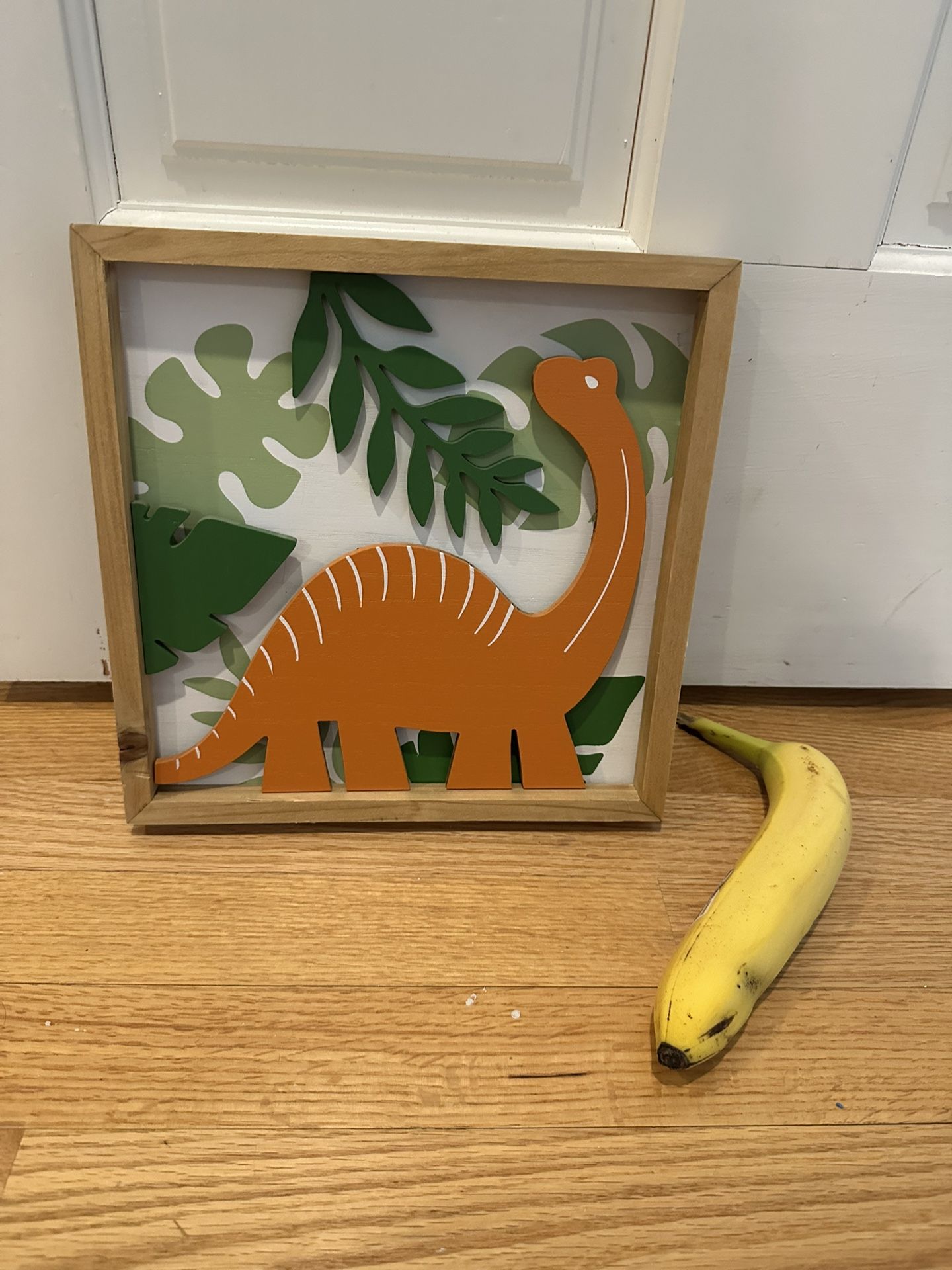 Dinosaur Orange wall decor sign boys room size 10x10 inches