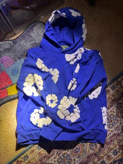 Blue demin tears hoodie large