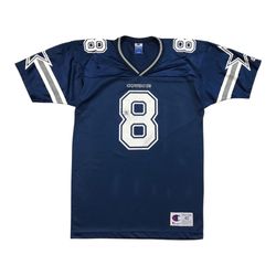 VINTAGE CHAMPION DALLAS COWBOYS TROY AIKMAN JERSEY SMALL S 40 MENS BLUE NFL 90s