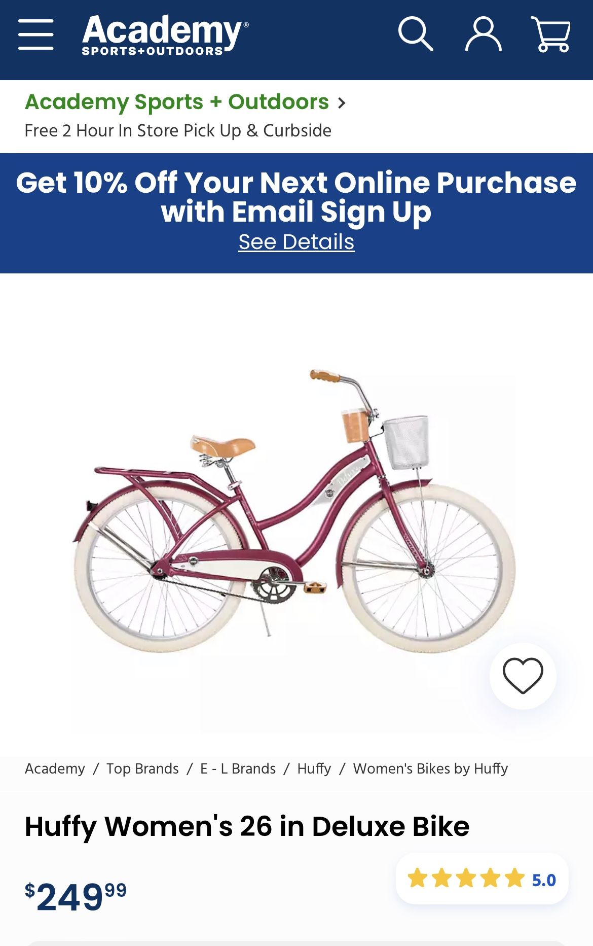 Basket Womens Huffy Beach Cruiser Huffy 26 Inch Women's Beach - Main Image