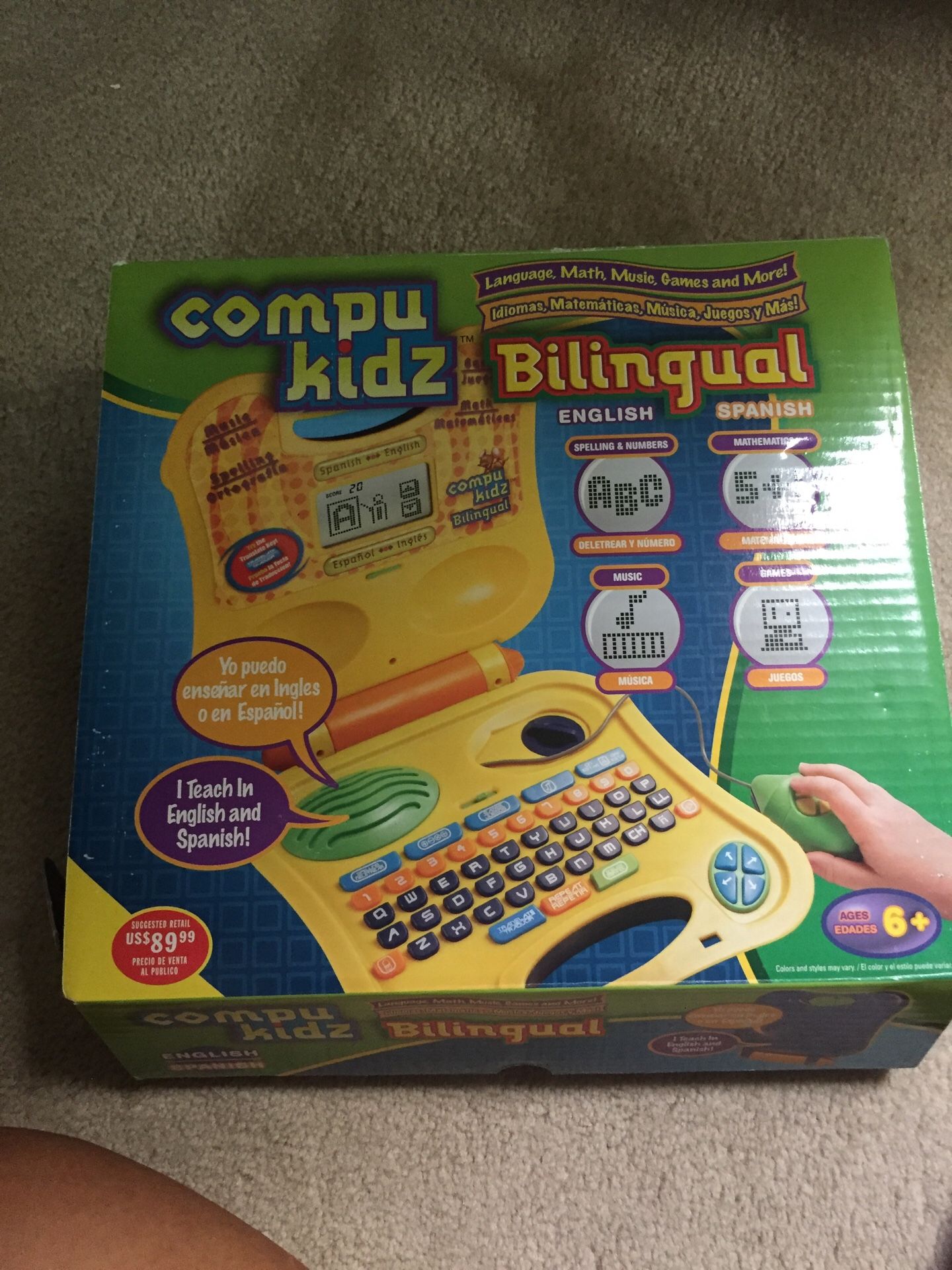 CompuKidz bilingual English Spanish toy “laptop”