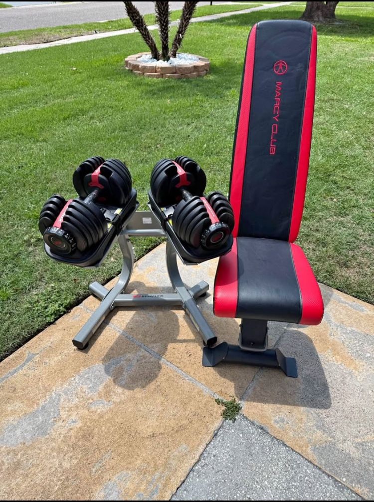 BUNDLE- BOWFLEX/Dumbbells/HD Bench/W/RACK