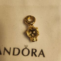 Brand New Pandora Disney Gold Globe Charm