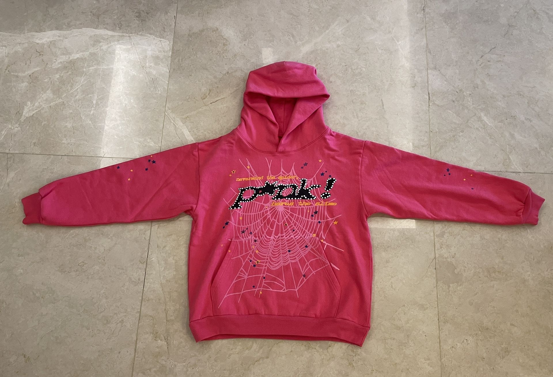 Sp5der Pink P*nk Hoodie Size Medium
