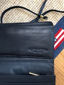 Vintage navy blue crossbody purse