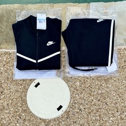 Nike Black & White Chrome Track Jacket with Matching Pants Set