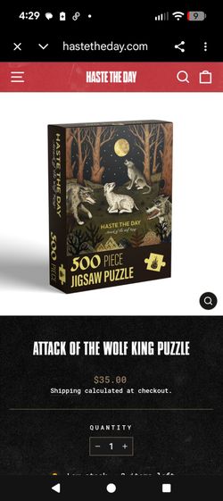 Haste the Day Attack of the Wolf King 500-Piece Puzzle