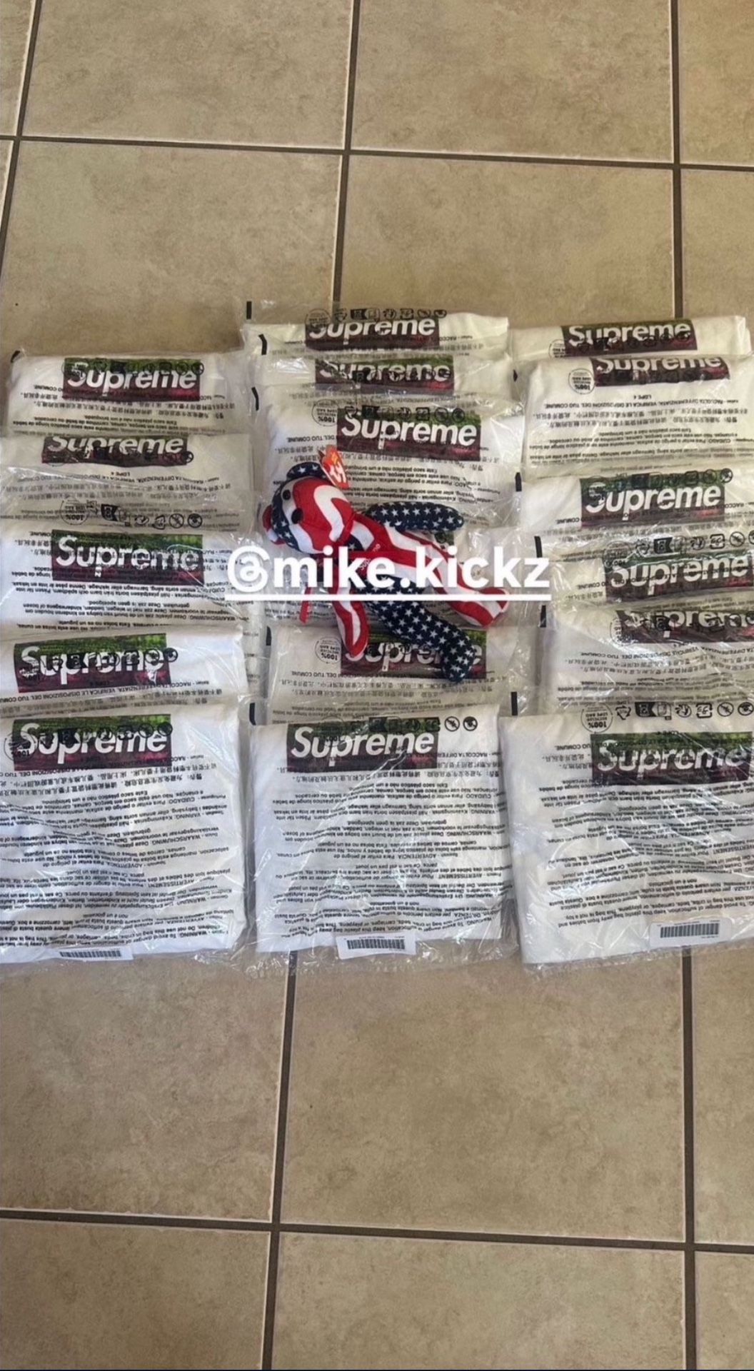 Supreme White Box Logo Tee Los Angeles Fires Exclusive