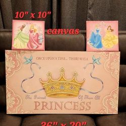 3 Ft Canvas Princess Picture