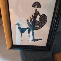 Beautiful Erte Black And White10 X12 Inches 50.00