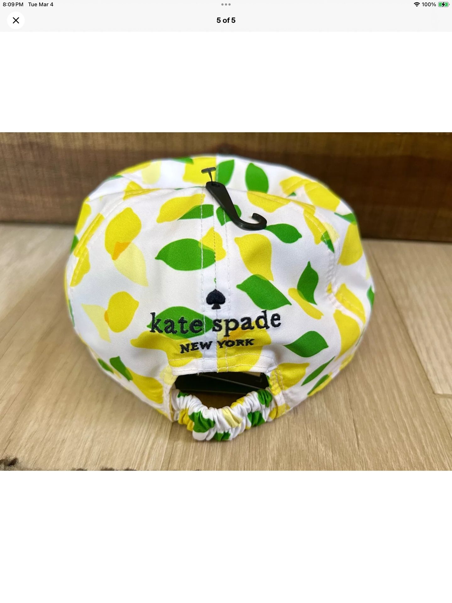 NEW Kate Spade New York Lemon Toss Baseball Cap Hat, NWT