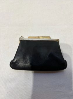 Vintage LOU TAYLOR Black Patent Leather  Coin Purse