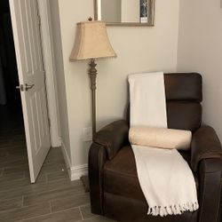 Brown Faux Leather Recliner – Great Condition