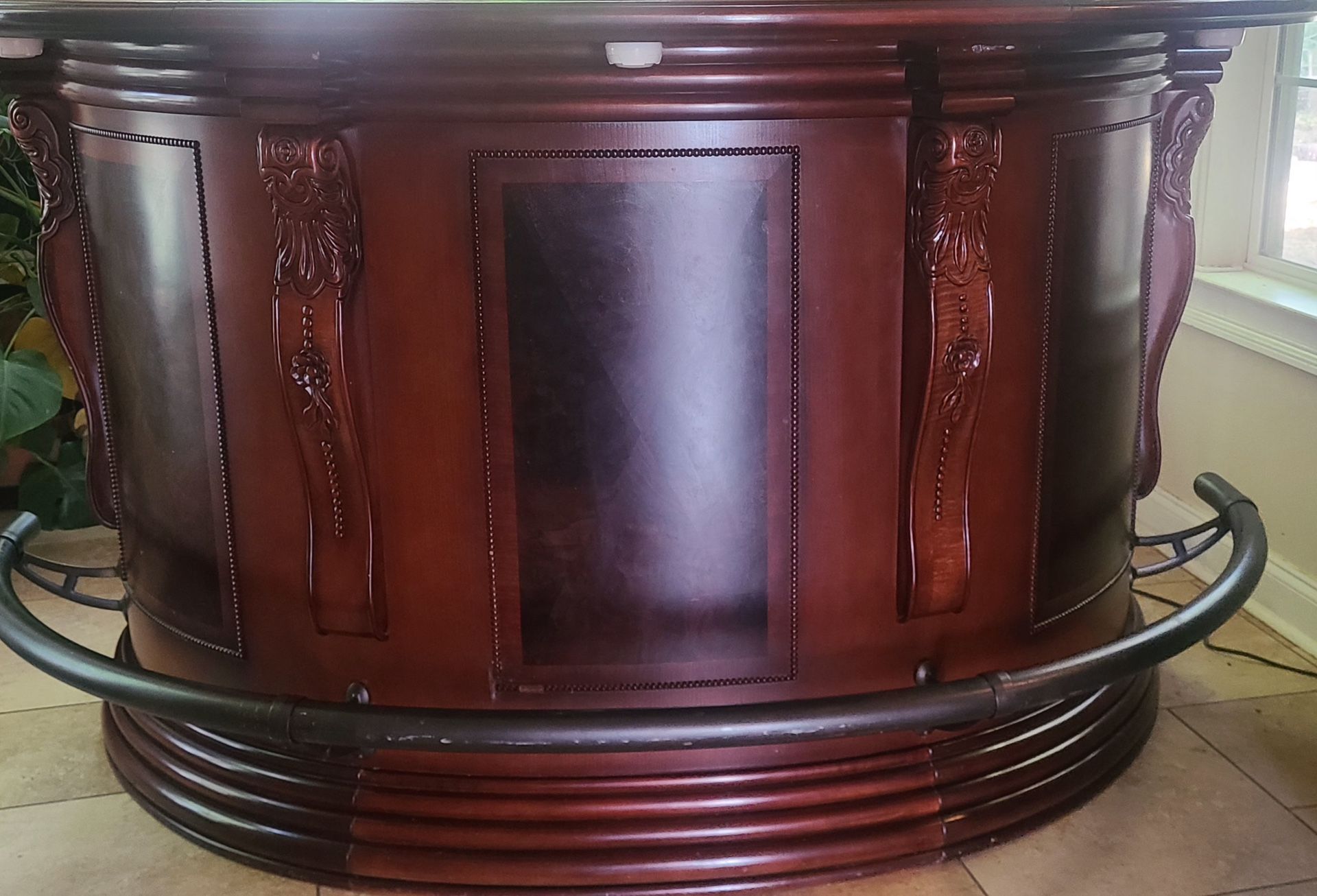 Solid Mahogany Bar And Bar Stools