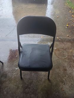 Black Metal Stackable Folding Chair