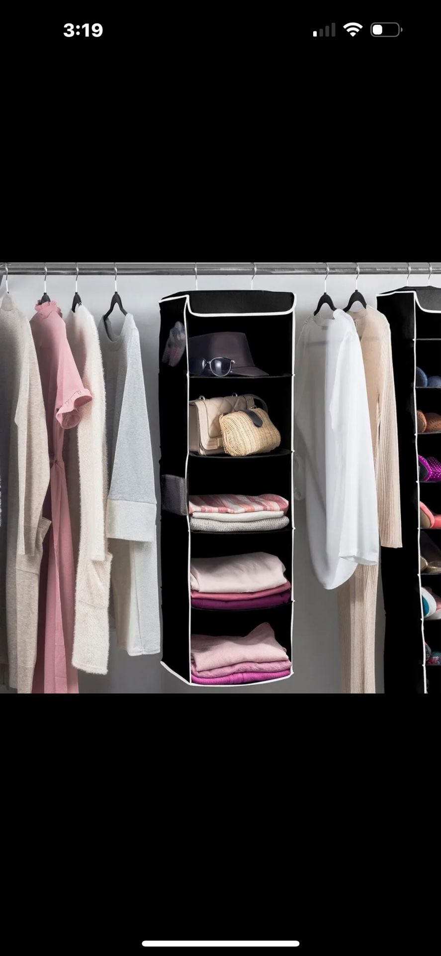 ZOBER 5-Shelf Hanging Closet Organizer - 6 Side Breathable Mesh Pockets