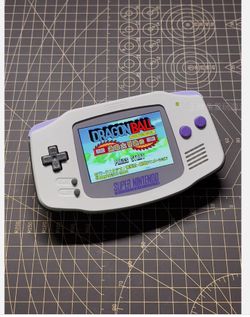 Game Boy Advance GBA SNES Purple Gray Console with iPS Backlit LCD MOD